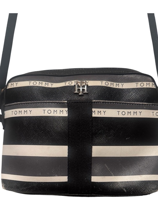 Tommy Hilfiger Handbags - Tommy Hilfiger Black and Cream Striped Belt Bag